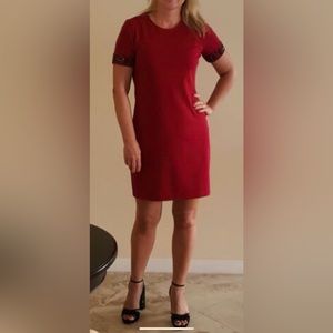 Beautiful Michael Kors Dark Red BodyCon Dress with Black Studs